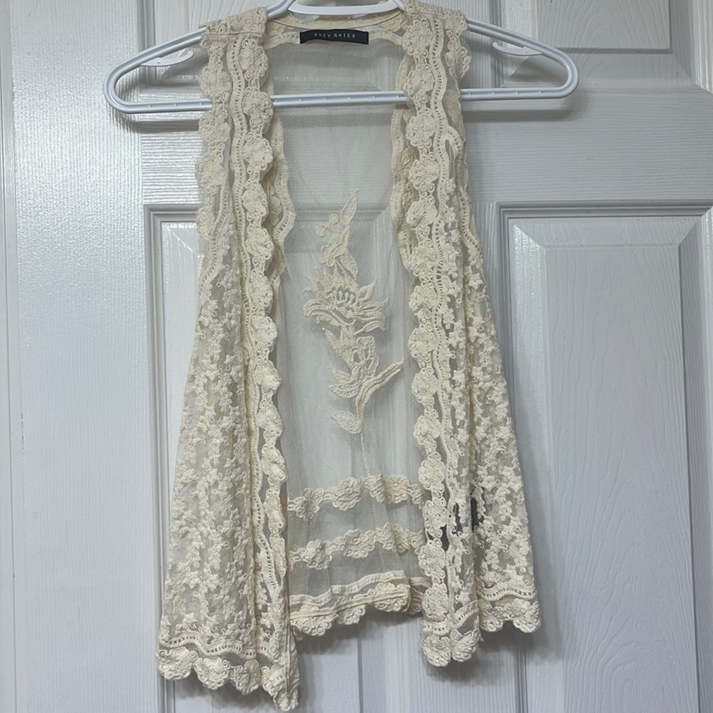 Off-white Lace Vest
